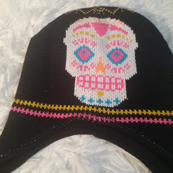 Adult Size Skull Winter Hat Long Braided Tassel Colorful UNIQUE - Picture 2 of 6